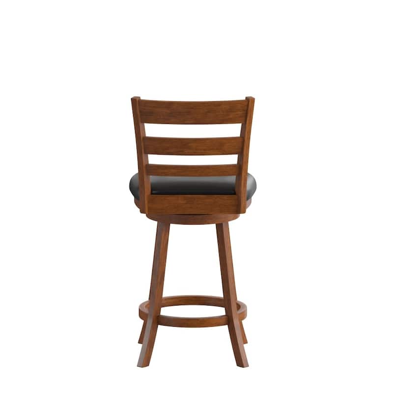 Upholstered Commercial Wooden Swivel Counter Stool