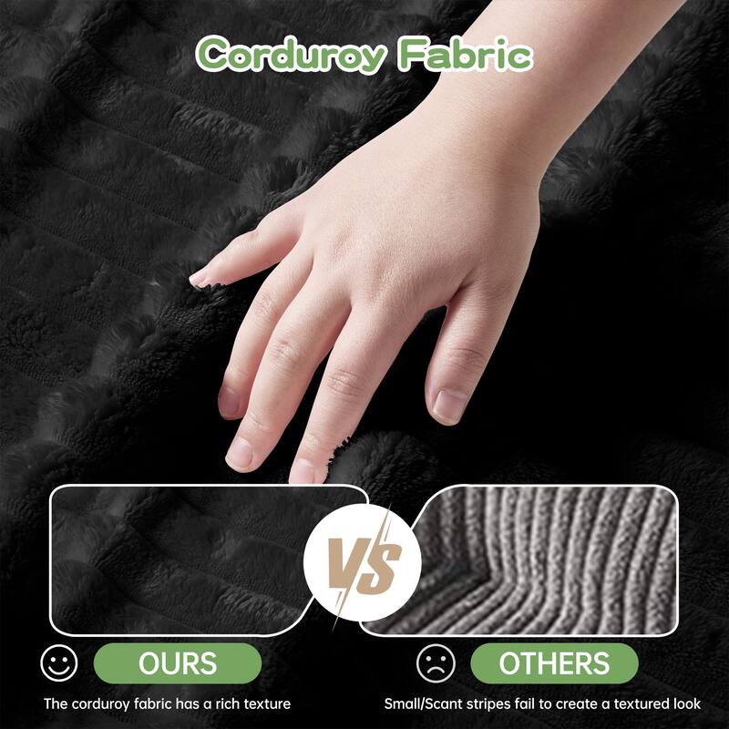 GDFStudio - Modern Corduroy Deep-Seat Slipcovered 2-Seater 83.4" Loveseat Sofa