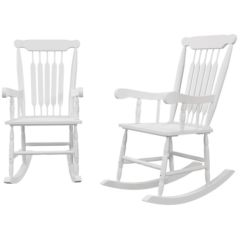 Outsunny Outdoor Wood Rocking Chairs Set Of 2 (Excluding the table)
