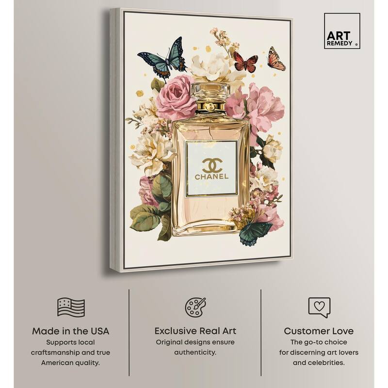 Glam Bloom Butterfly Perfume Canvas by Art Remedy