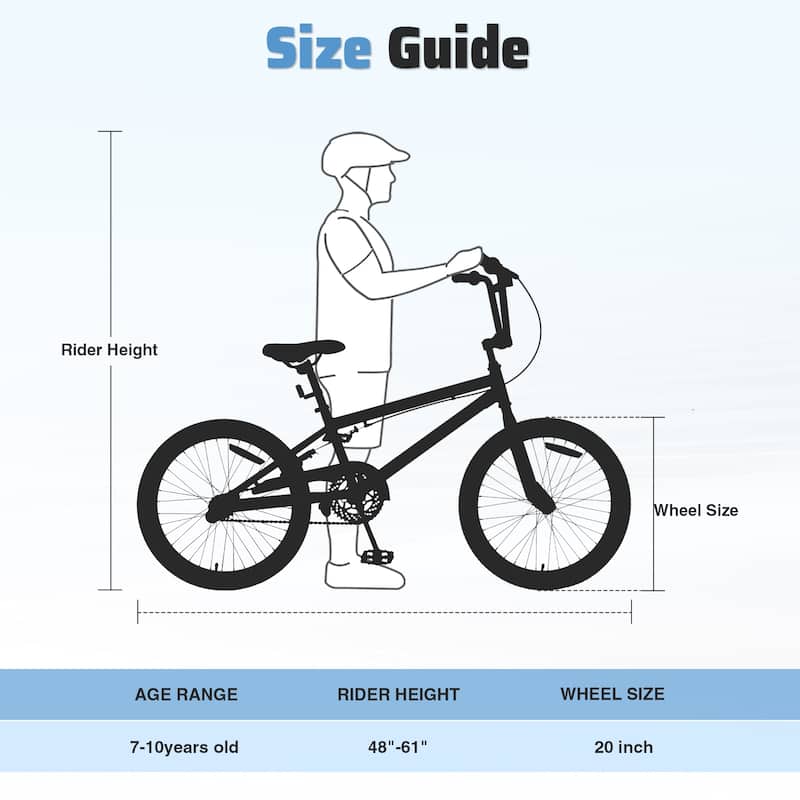 20 Inch Freestyle Kids Bike, Single Speed, Steel Frame with Caliper and V Brakes, Boys & Girls Ages 7+
