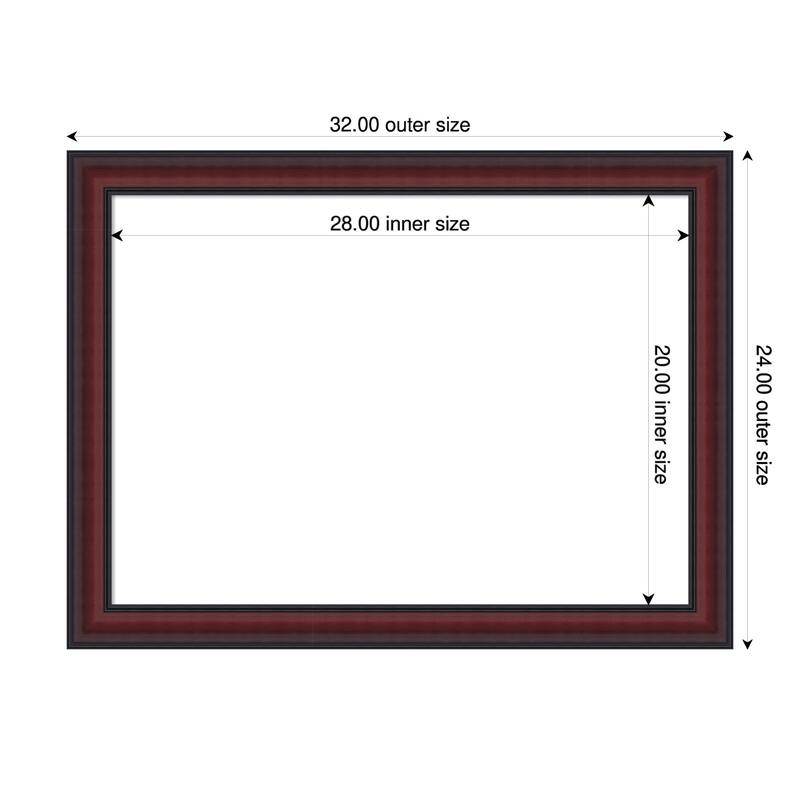 Dalat Framed Dry Erase Magnetic Board - 32 x 24 in - Dalat Cherry
