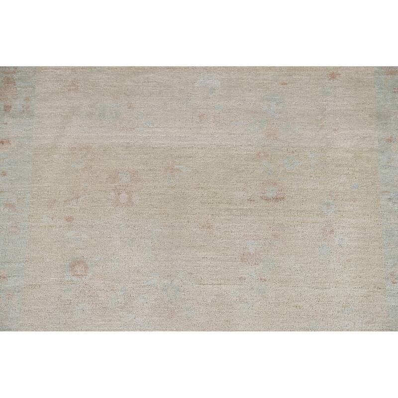 Hand Knotted Oriental 100% Wool Carpet Traditional Geometric Beige & Ivories Art Deco Area Rug - 4' 11'' X 4' 0''