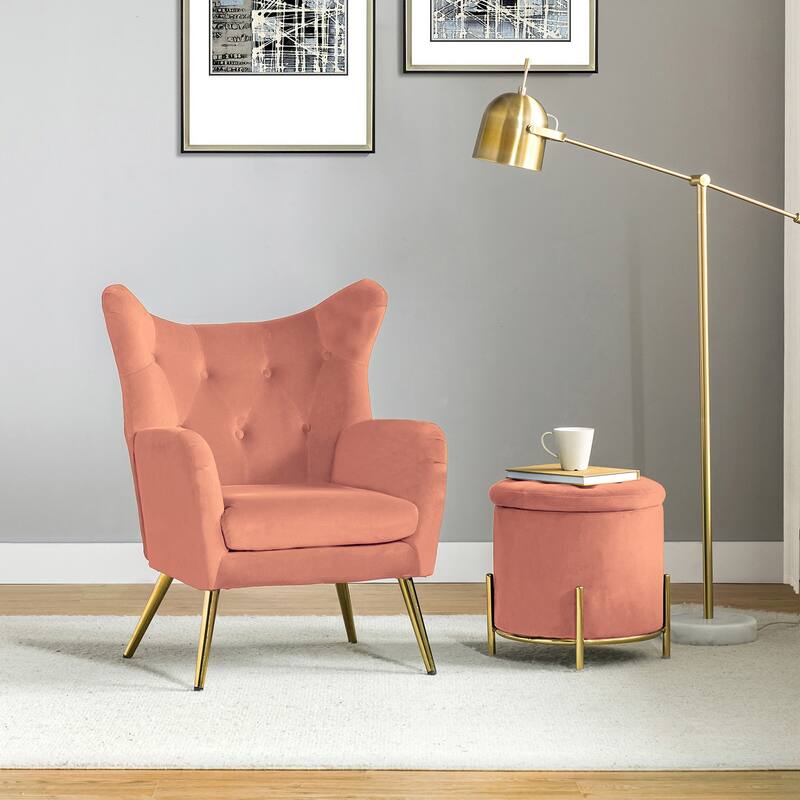 Eusebio Two Pieces Living Room Set with Metal Legs by HULALA HOME