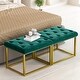 preview thumbnail 59 of 74, Upholstered Tufted Velvet Ottoman, Modern End of Bed Bench with Golden Metal Frame, Entryway Footrest Stool
