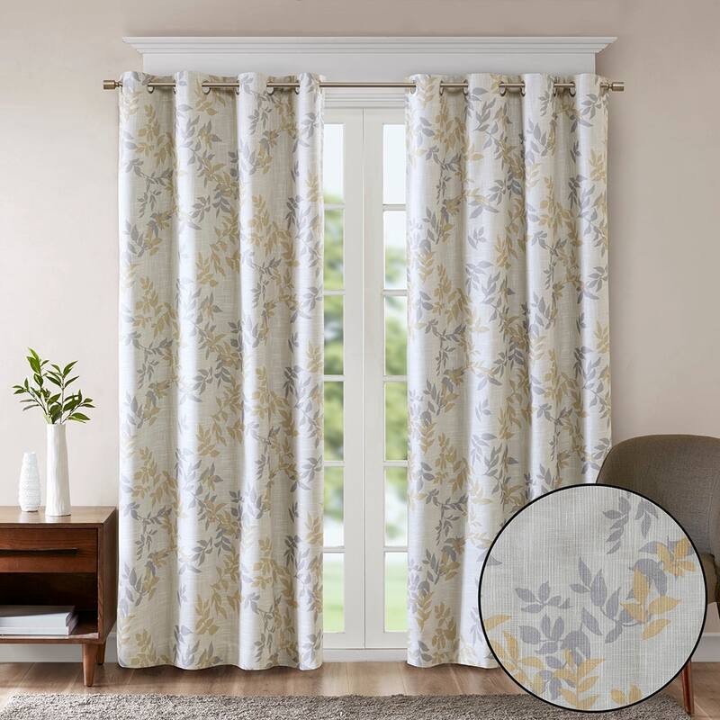 Printed Botanical Blackout Curtain Panel(Only 1 Pc Panel)