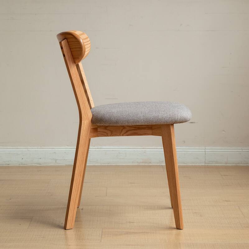 Modern Oak Kitchen Dining Chair Set with Backrest Cushion Solid Wood Legs for Dining Room Kitchen Living Room Bedroom