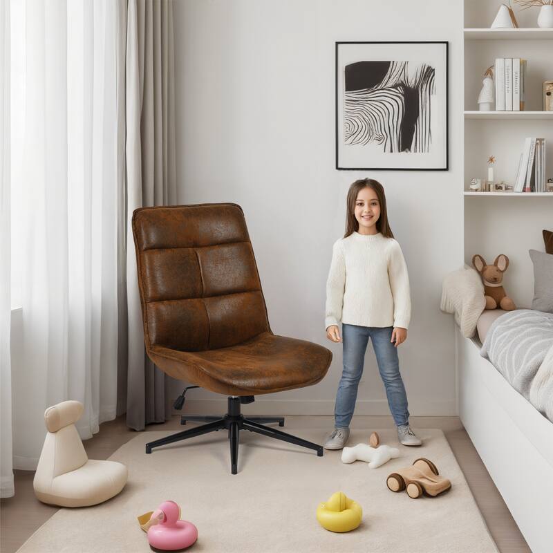 Homy Casa Modern Upholstered Task Chair with Adjustable Height and Swivel Base for Home Office and Study Room