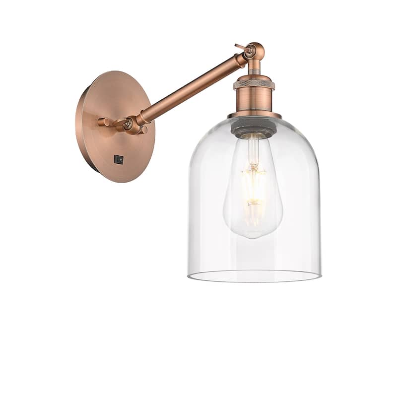 Innovations Lighting 317-1W-10-6 Bella Sconce Bella 10" Tall Wall - Antique Copper / Clear