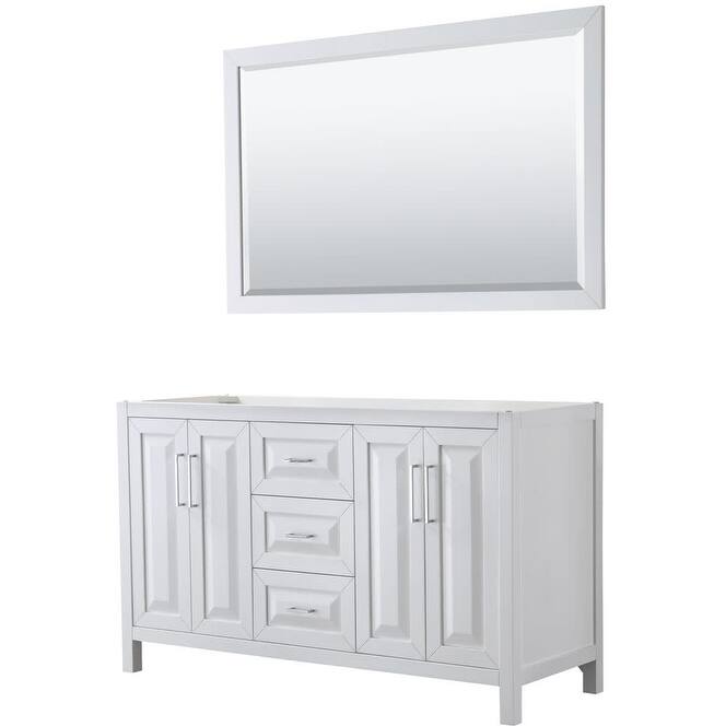 Wyndham Collection Daria 59" Double Free Standing Vanity Cabinet -