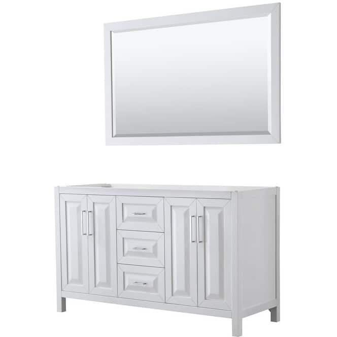 Wyndham Collection Daria 59" Double Free Standing Vanity Cabinet -