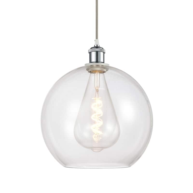 Innovations Lighting 516-1P-16-12 Athens Pendant Athens 12" Wide - White and Polished Chrome / Clear