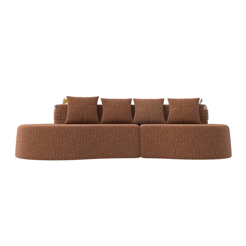 Modern Curved Sectional 3 Seat Minimalist Elegant Half Moon Sofa Compressed Modular Sectional Sofa for Living Room, Office