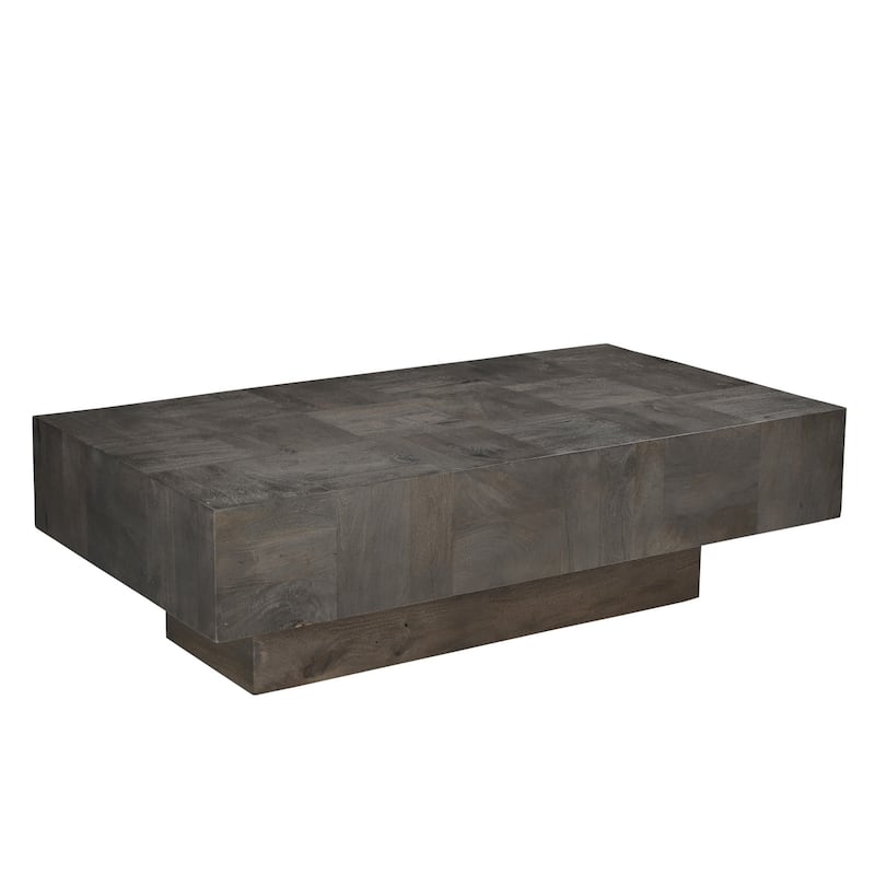 HomeRoots 59" Dark Gray Solid Wood Solid Coffee Table - 59' X '16' X '30
