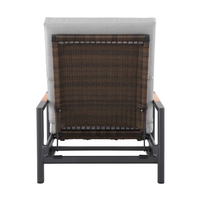 Arlo Teak & Wicker Aluminum Dual-Use Outdoor Chaise Lounge (Set of 2)