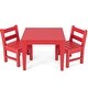 preview thumbnail 3 of 38, Costway 3PCS Kids Table & 2 Chairs Set Outdoor Heavy-Duty All-Weather - See Details Red