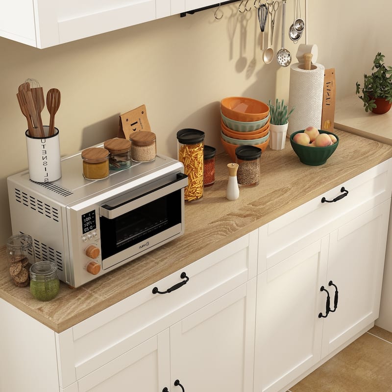 Storage Cabinet Kitchen Pantry Garage Wall Floor and Wall Cabinet Set