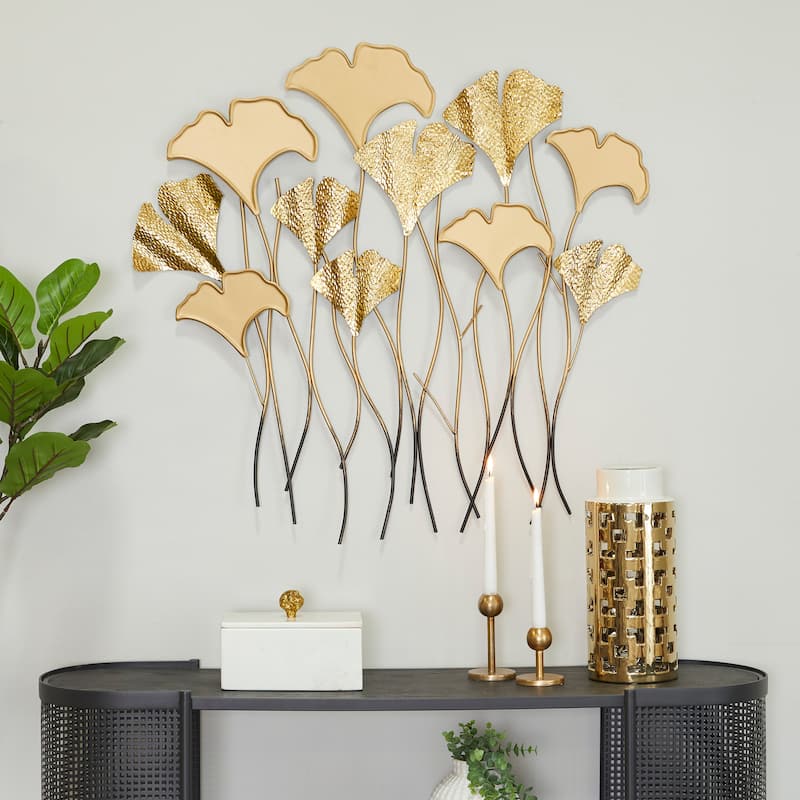 Gold Metal Bohemian Nature Wall Decor - Gold