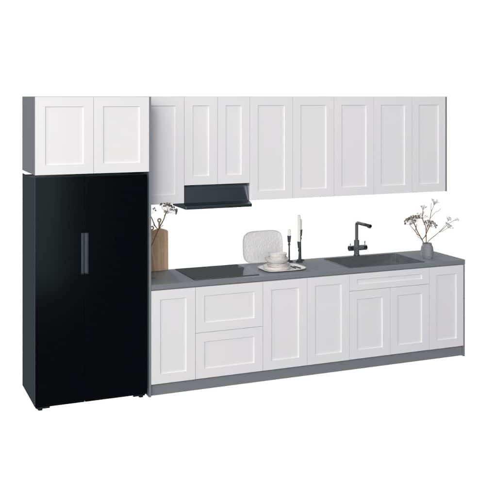 Kitchen Timeless Collection White Matte Color Base Size 13Ft Wide - 157x24