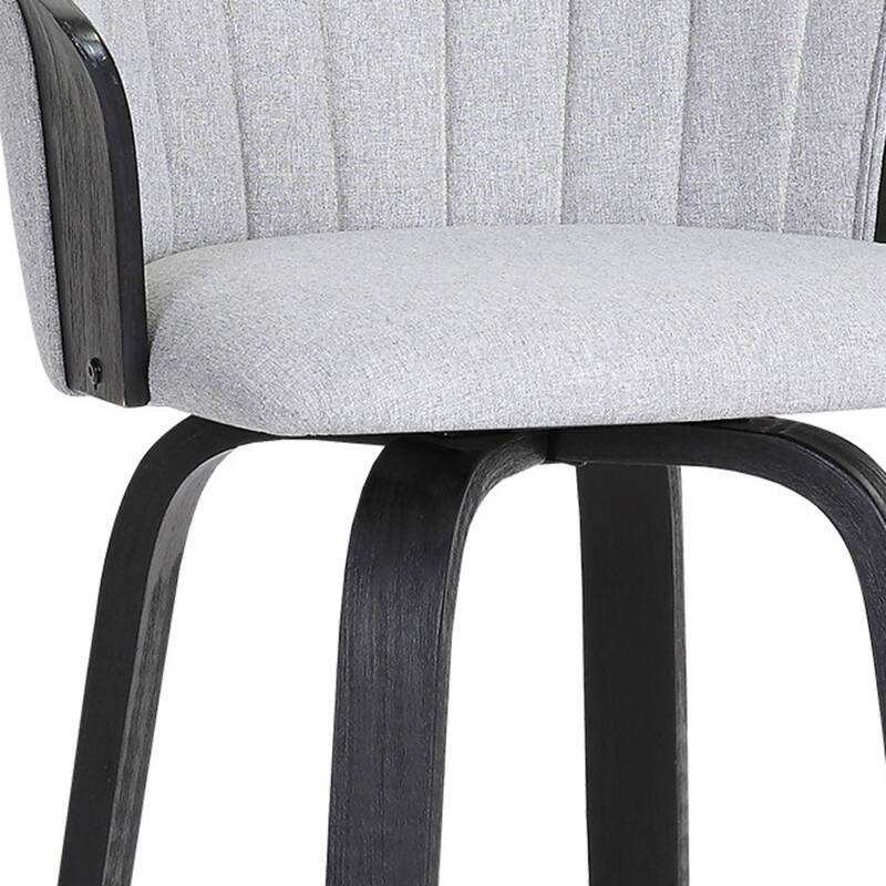 Faux Leather Swivel Counter Height Stool with Solid Wood Frame, Arms and Footrest