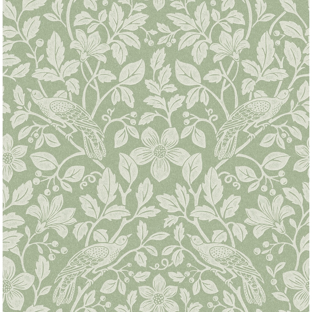 Marlow Green Bird Vine Wallpaper