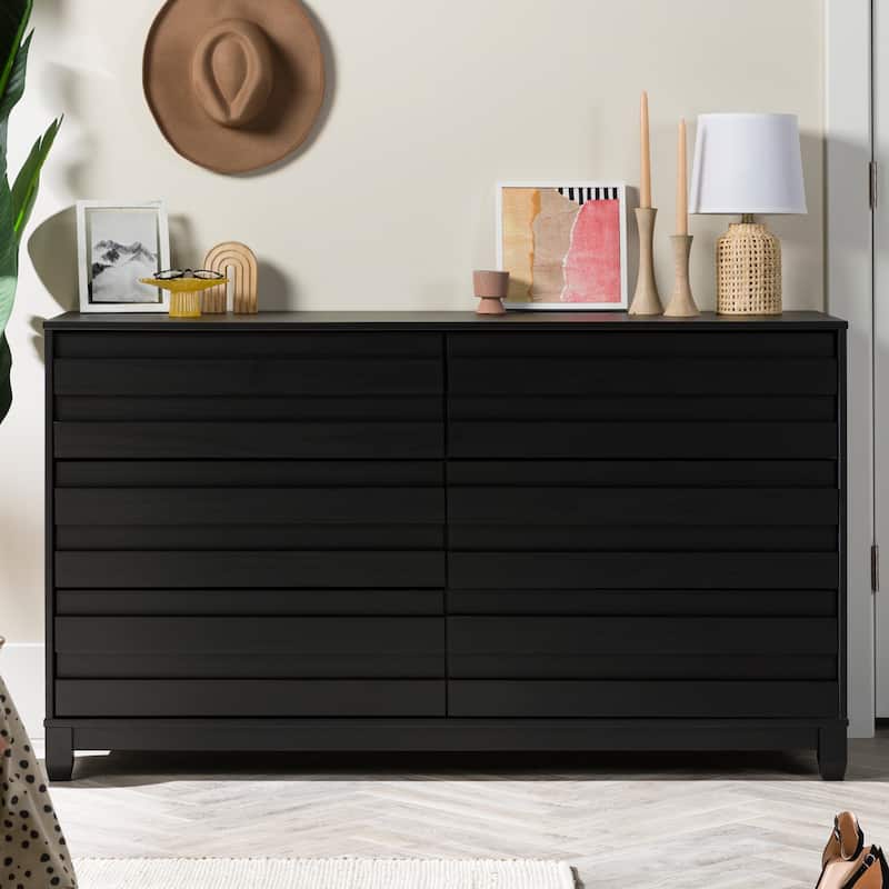 Middlebrook Contemporary Solid Wood 6-Drawer Dresser - Black
