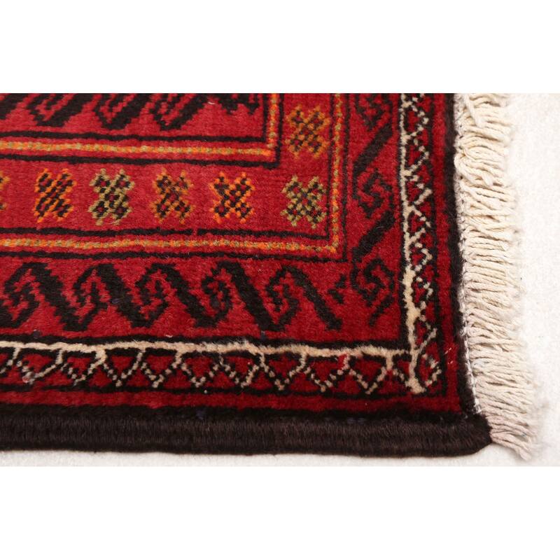 ECARPETGALLERY Hand-knotted Teimani Red Wool Rug - 3'5 x 6'11