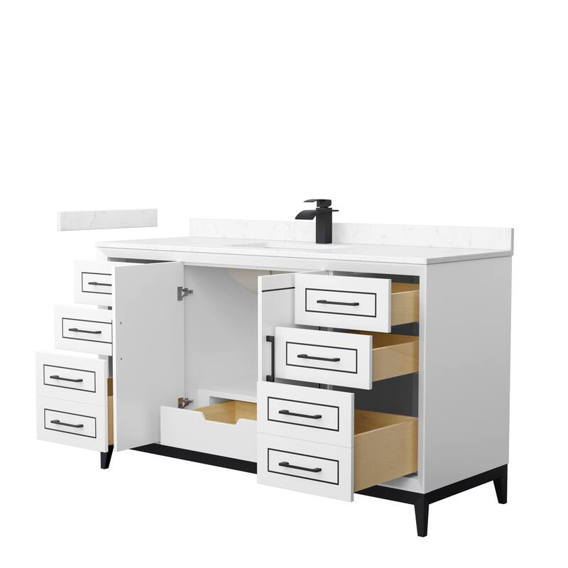 Marlena 60-Inch Single Vanity Set, Cultured Marble Top