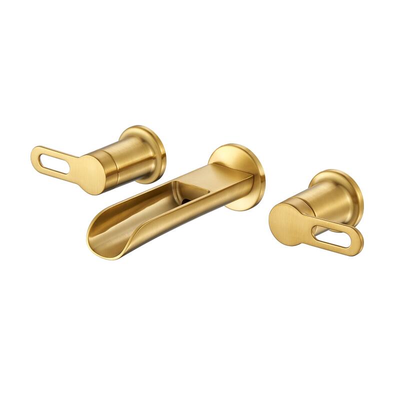 Luxier Vivid Fall 2-Handle Wall Mounted Bathroom Faucet with Valve