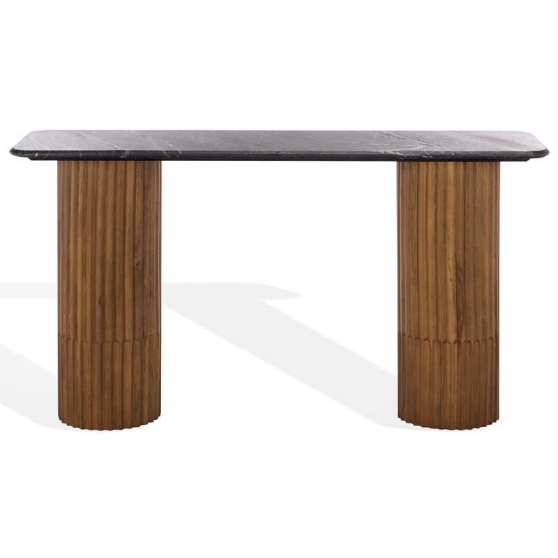SAFAVIEH Couture Treyshawn Console Table - 55"W x 16"D x 30"H - Walnut/Black