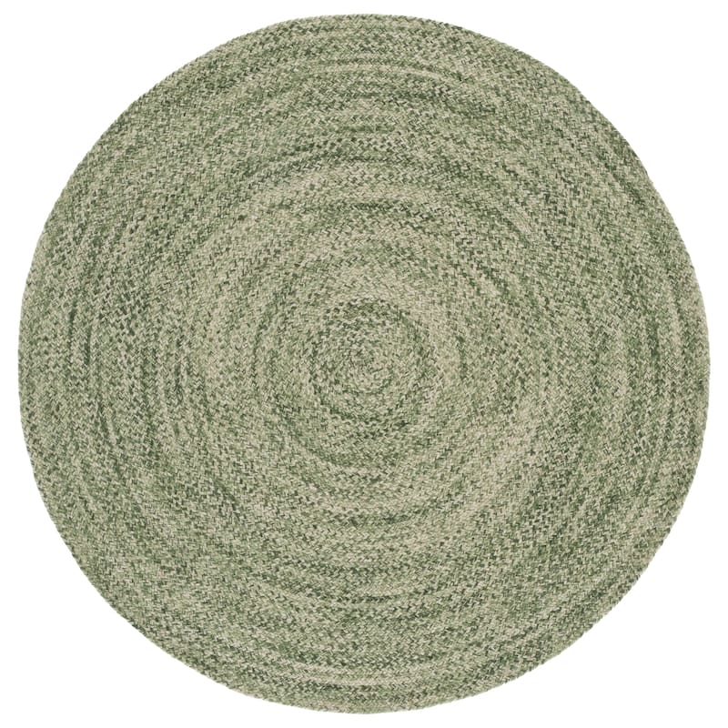 SAFAVIEH Handmade Braided Fitnete Wool Rug - 4' Round - Green