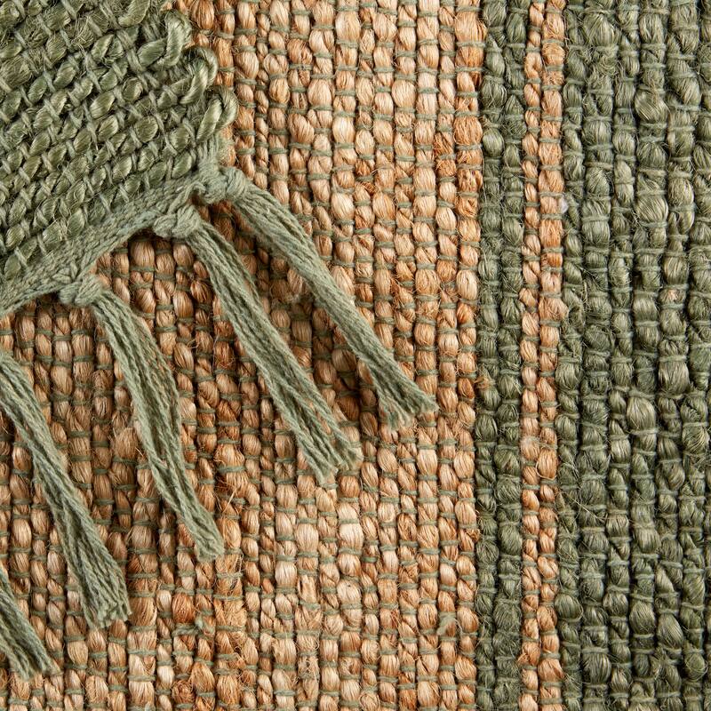 DII Black With Natural Jute Chevron Hand-Loomed Rug - 2' x 3' Oval