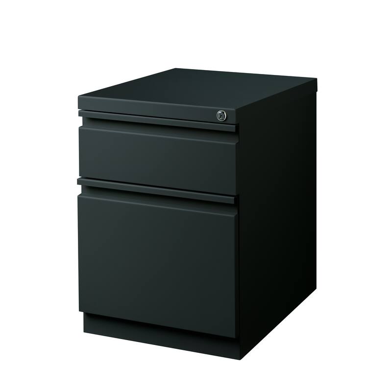 Hirsh 20" D Commercial Mobile Pedestal File Cabinet,1 Box/1 File,Black - Natural