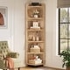 preview thumbnail 15 of 19, 6-Tier Corner Shelf, Rustic Tall Corner Bookshelf for Living Room, Bedroom, Office Honey/Natural