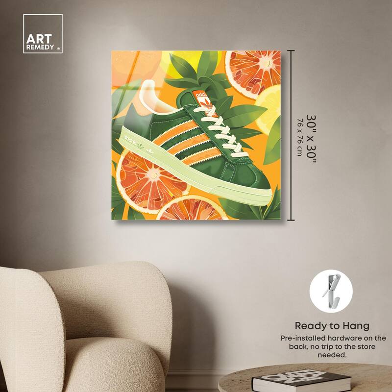 Citrus Sneaker Acrylic by Art Remedy, Ready to Hang