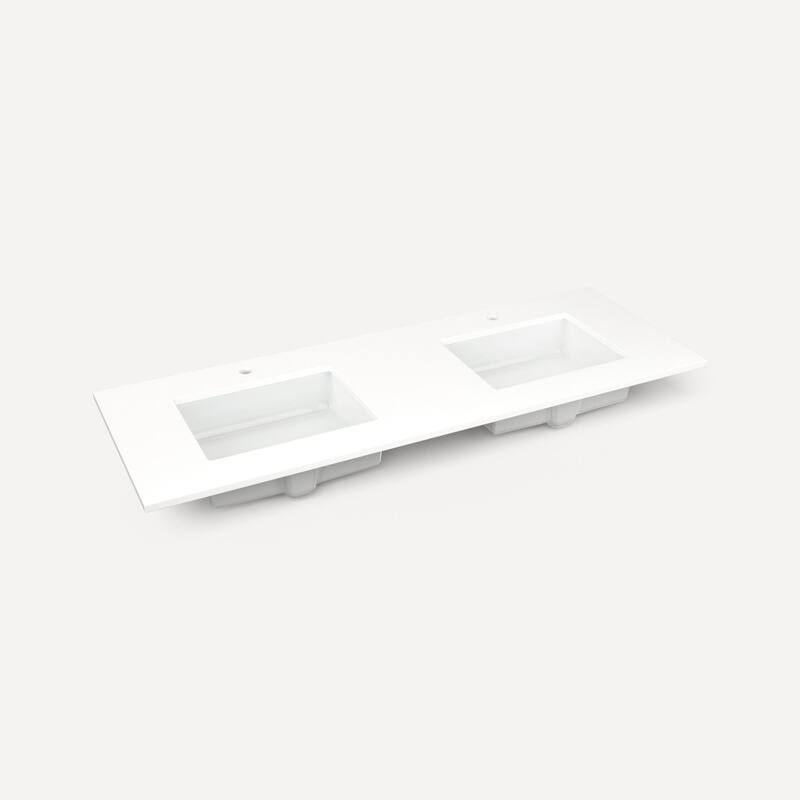 Robern TB61UDO-1D2 61" Quartz Vanity Top for Single Hole Faucet