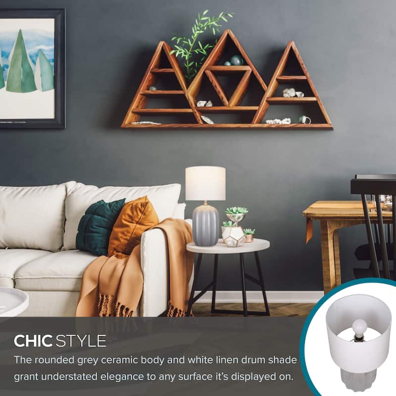 Catalina Arcadia Ceramic Table Lamp - Gray