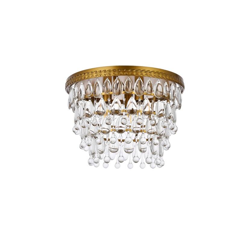 Sylvia Crystal/ Metal Tiered Flush Mount - 15 Inch