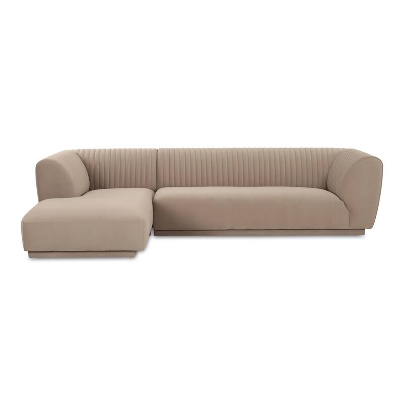 NADAAL STUDIOS Iona, Left Hand Facing Upholstered Sectional, Brown - 116.75 X 71 X 27.5 - Beige - Left Facing