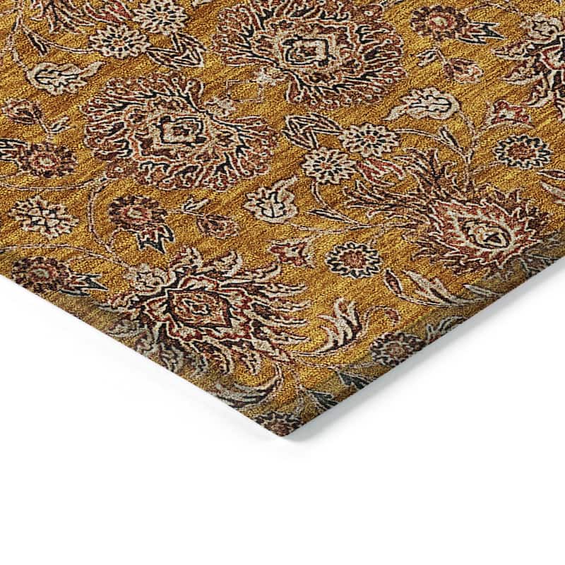 Machine Washable Indoor/ Outdoor Chantille Traditional Floral Rug