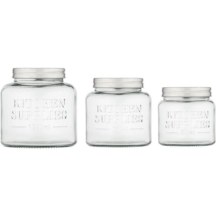 ZENS Glass Canister Jar, Airtight Kitchen Canisters Jars Set with Glass  Lids, 27oz Fluid Ounce Clear Candy Storage Containers Sets of 2 for