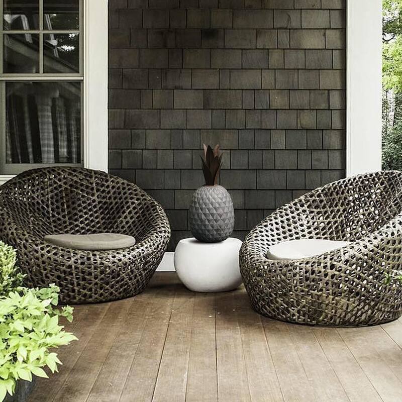 Grey and Rustic Brown Pineapple Garden Indoor Outdoor Statue
