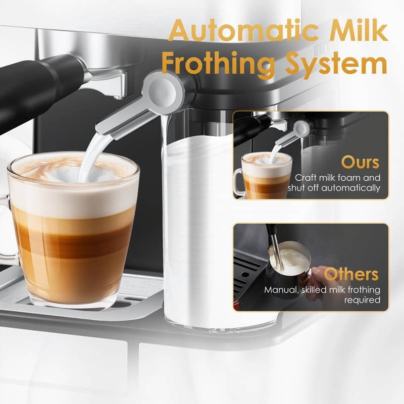 Espresso Machine for Home Barista, 20 Bar Coffee Maker with Automatic Milk Frother, Touchscreen, ESE Pod & Instant Heating