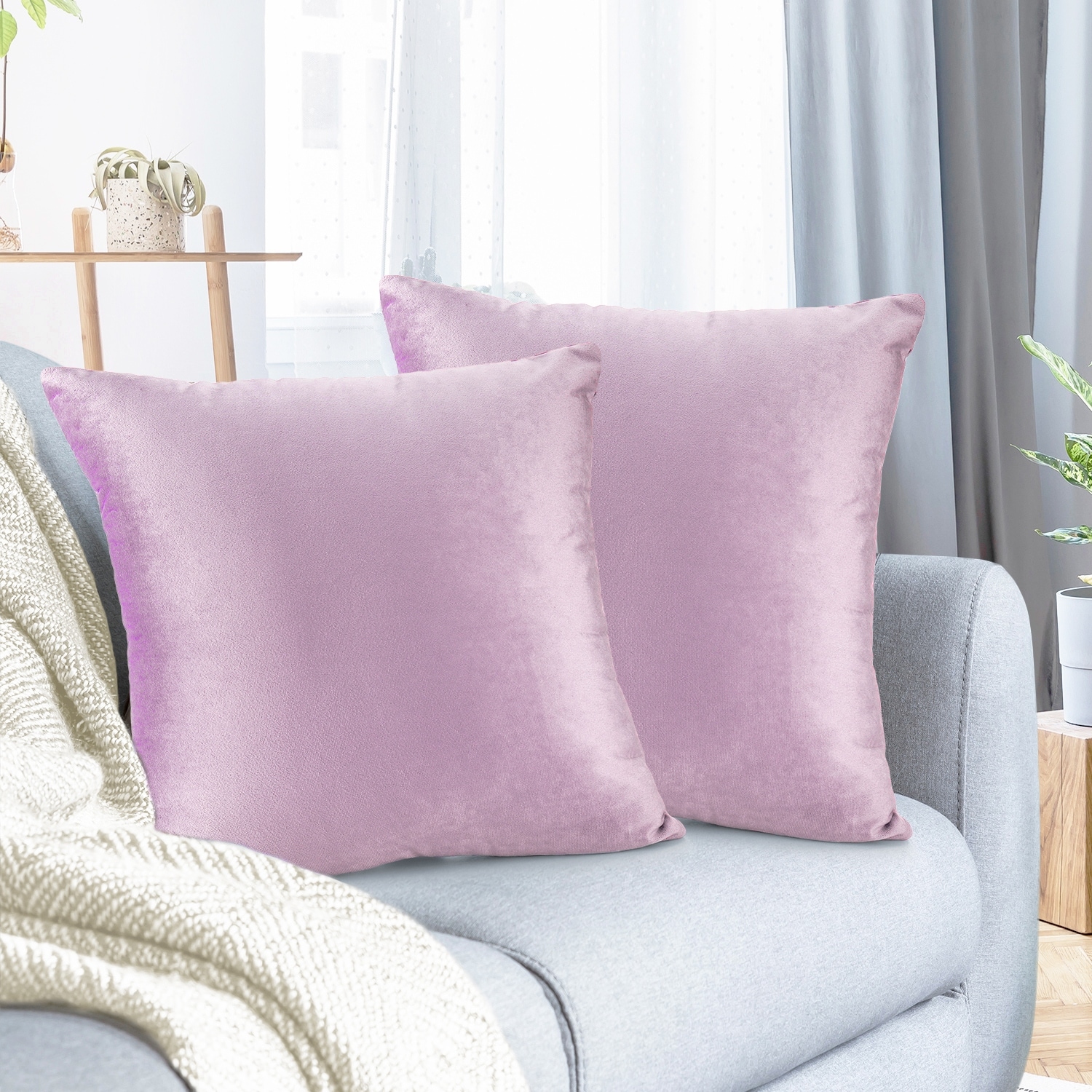 Porch Den Cosner Microfiber Velvet Throw Pillow Covers Set of 2