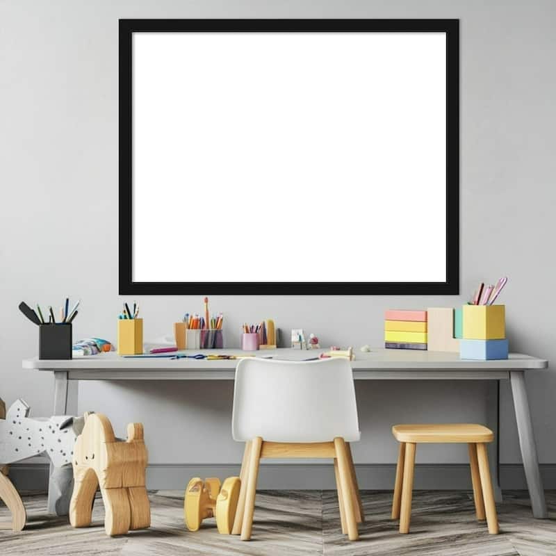 Amanti Art Avon Black Narrow Framed Dry Erase Magnetic Board
