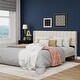preview thumbnail 85 of 88, AUFANK Upholstered Platform Bed Frame with Headboard Wooden Slats Support Beige - King