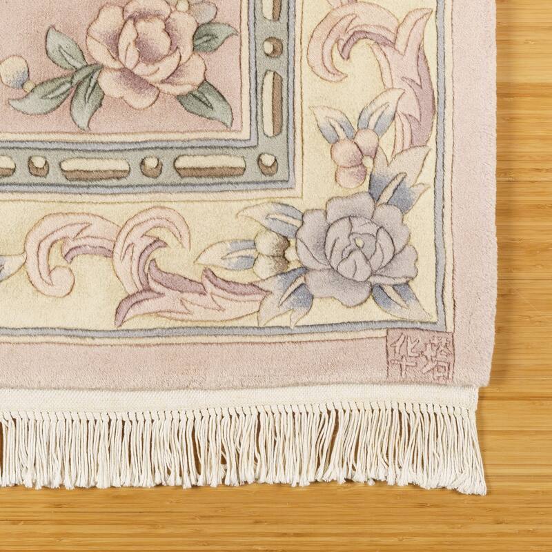 Gertmenian Oriental Estate Traditional Oriental Floral Border Metallion Hand Knot Wool Area Rug Collection