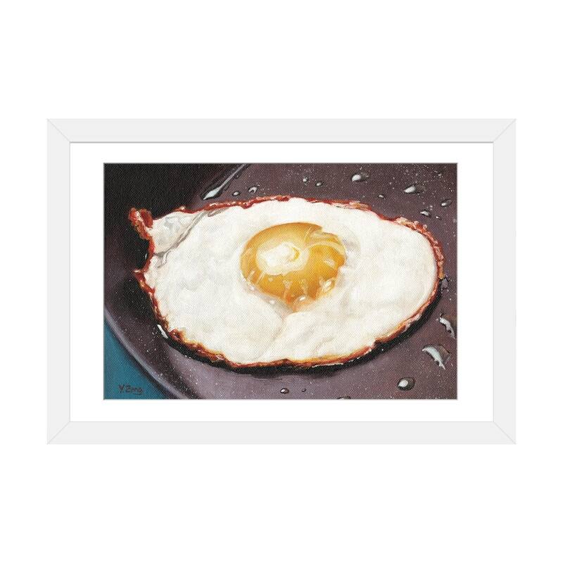 iCanvas "One Fried Egg" by Yue Zeng - White - 16x24x1