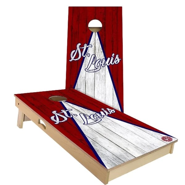 slide 2 of 9, St. Louis Triangle Baseball Outdoor Cornhole Board Set Backyard 2x4 - NO Accessories
