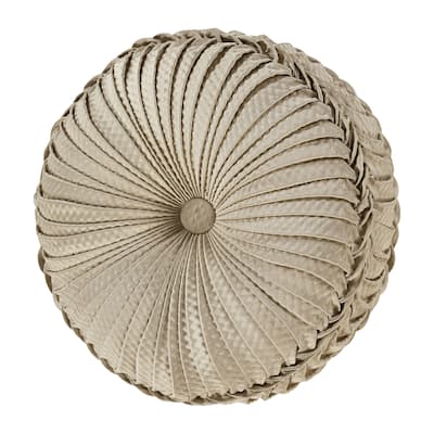 J. Queen New York Gold Coast Tufted Round Decorative Throw Pillow